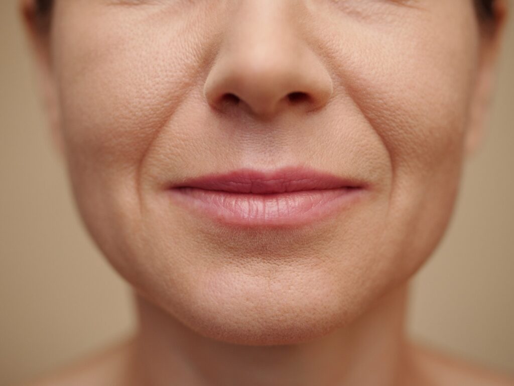 Rostro con los surcos nasogenianos marcados